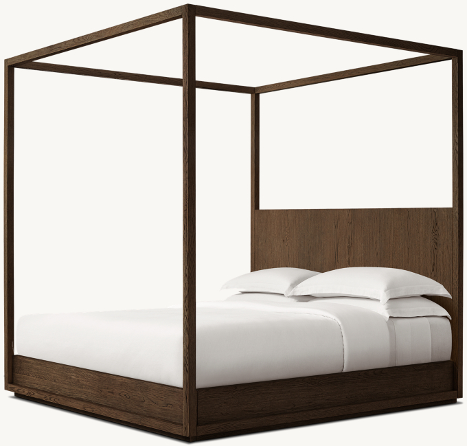 229cm H bed shown in Brown Oak.