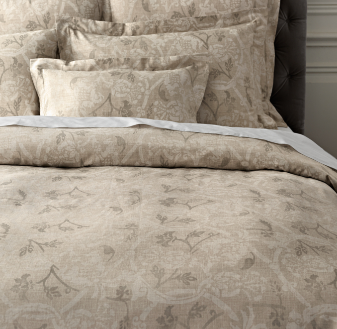 Italian Block Print Floral Duvet Cover 