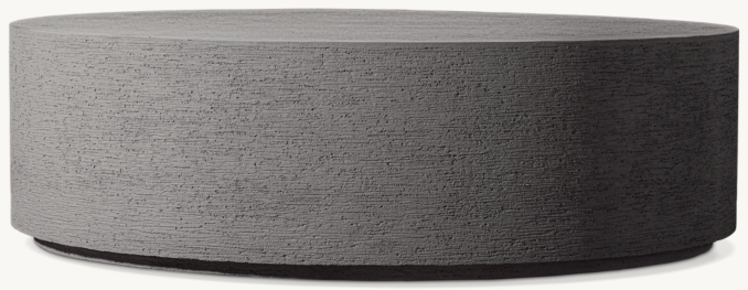 Vue de Face - Terreno - Table Basse Sur Socle Ronde - Gris