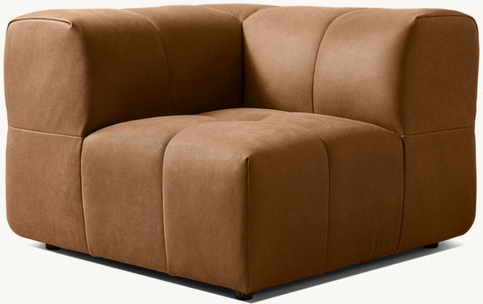 Three Quarter view of Dario Modular Leather Corner Chair 