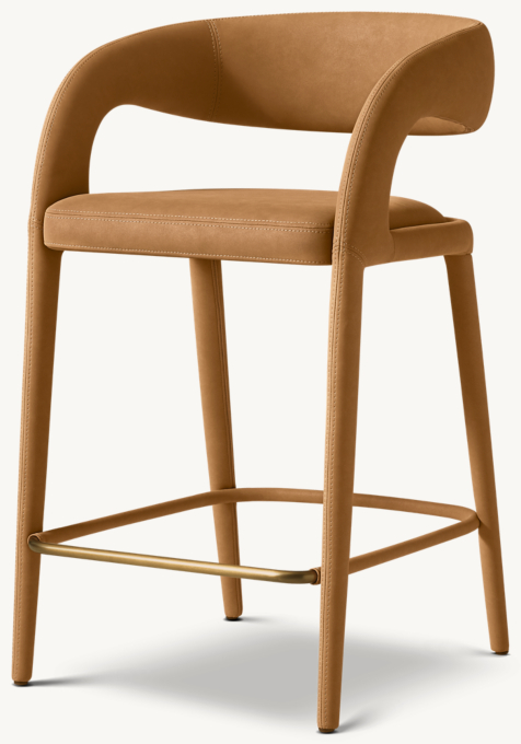 Nicola Open Barrelback Vegan Leather Bar & Counter Stool