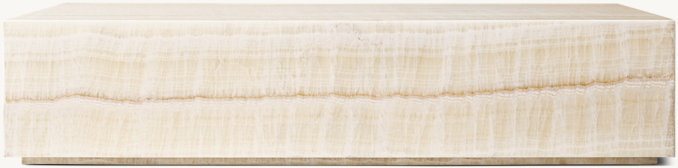 Vue de Face - Rocco - Table Basse - Onyx Blanc Cassé