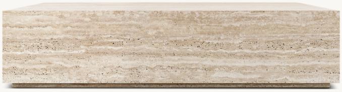 Square table shown in Italian Classico Travertine.