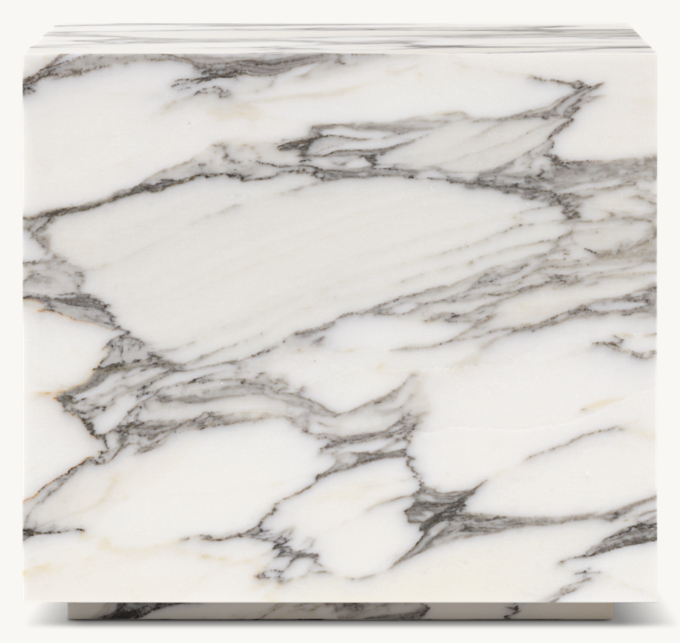 Rocco Arabescato Marble Square Side Table