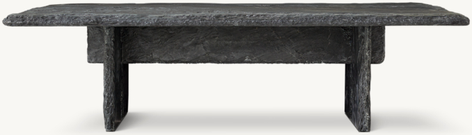 Front view of 1970S French Slate Coffee Table 