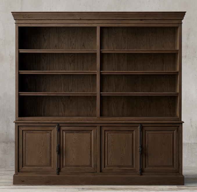French Panel 4Door Sideboard & Open Hutch