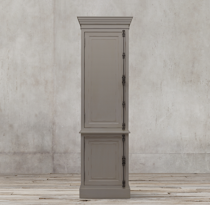 French Panel SingleDoor Sideboard & Closed Hutch