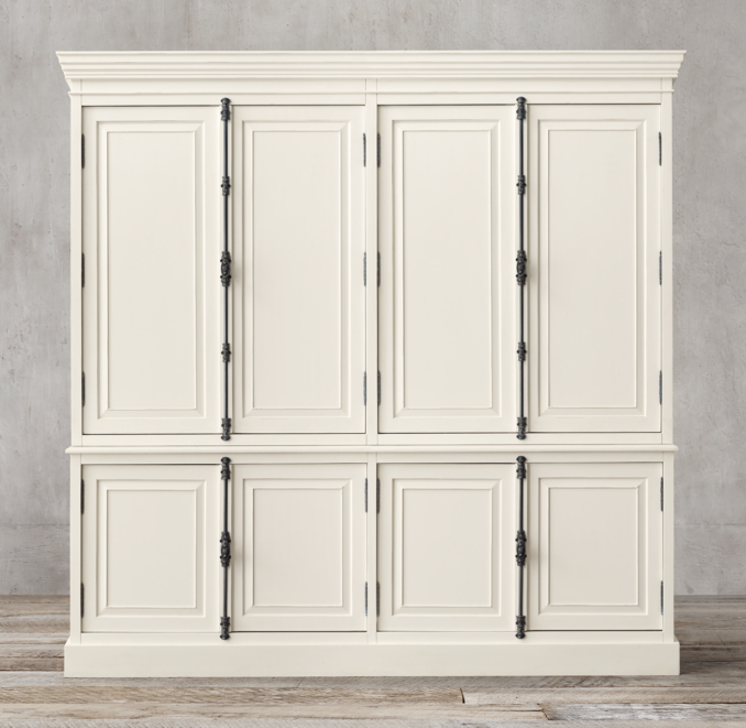French Panel 4Door Sideboard & Closed Hutch