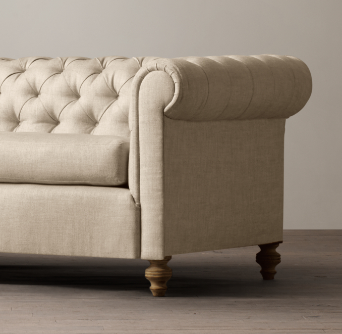 6' 19Th C. Chesterfield Upholstered Sofa 
