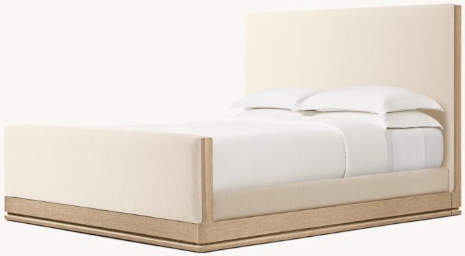Ligné Fabric Panel Bed with Footboard