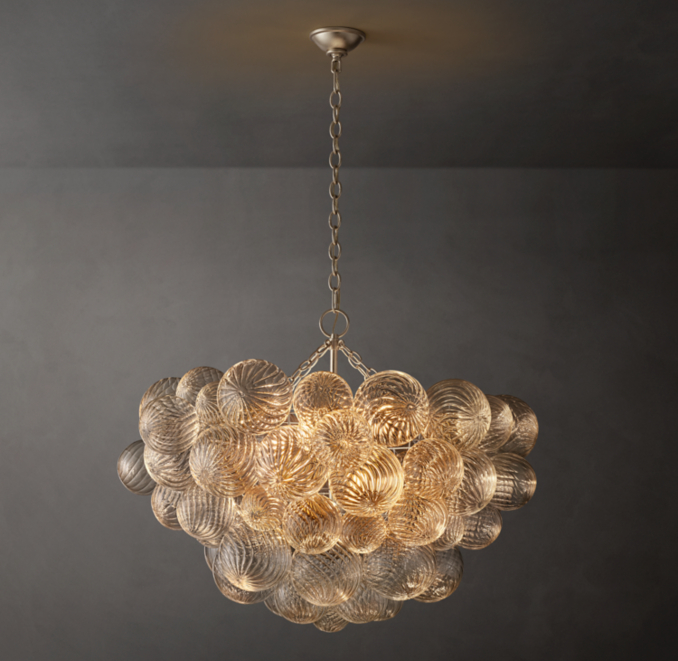 33" chandelier shown in Burnished Silver Leaf.