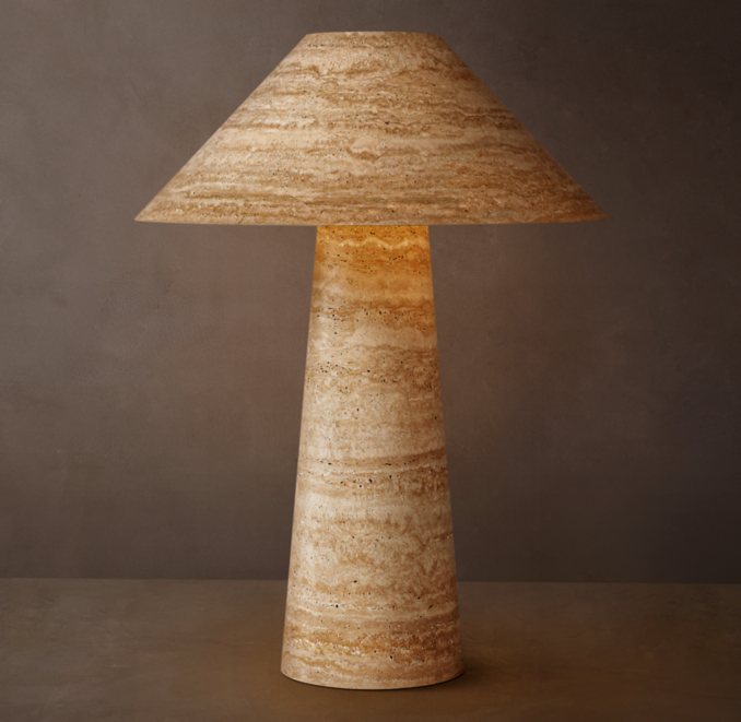 Mycena Round Stone Table Lamp