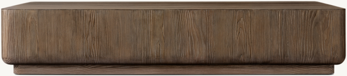 Vue de Face - Ciro - Table Basse Sur Socle - Sapin Douglas Sablé Brun