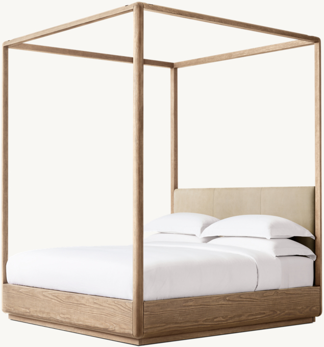 Ciro Leather Canopy Bed