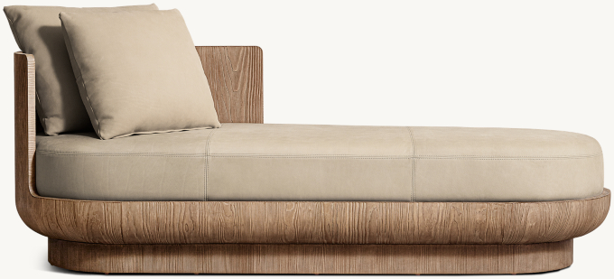 Ciro Leather Left-Arm Daybed