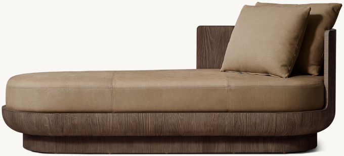 Ciro Leather Right-Arm Daybed