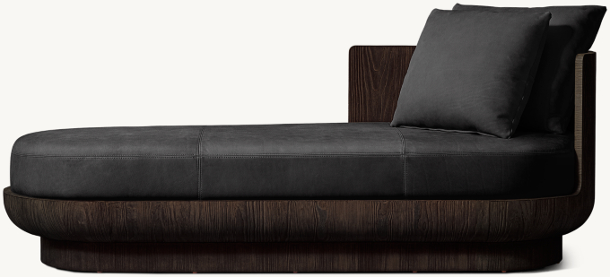 Ciro Leather Right-Arm Daybed
