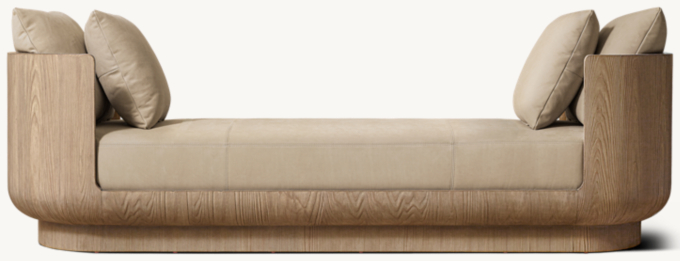 Ciro Leather Double-Arm Daybed