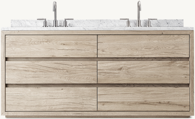 Reclaimed Oak Thin Frame Double Vanity