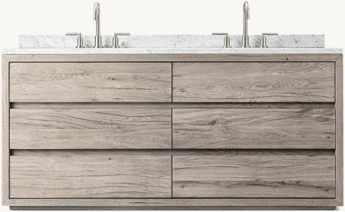 Reclaimed Oak Thin Frame Double Vanity