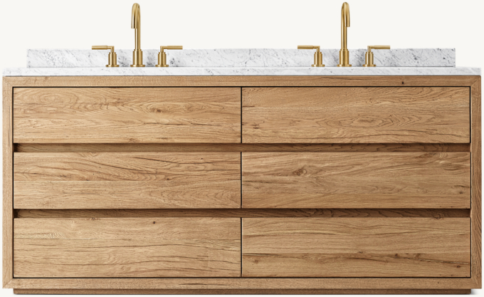 Reclaimed Oak Thin Frame Double Vanity