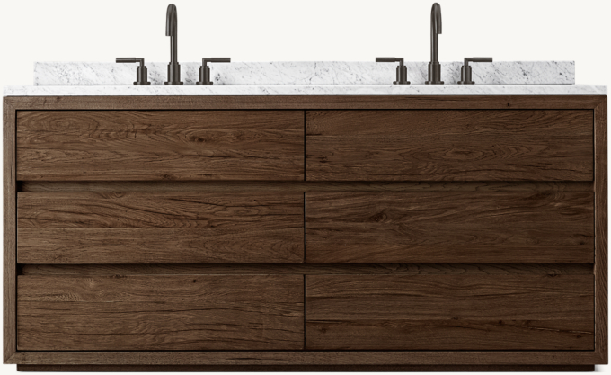 Reclaimed Oak Thin Frame Double Vanity
