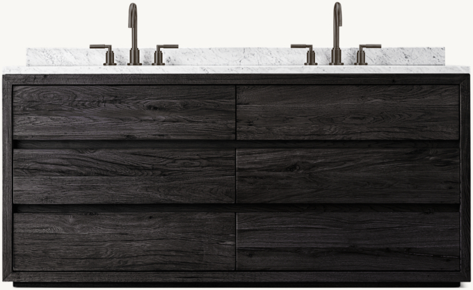 Reclaimed Oak Thin Frame Double Vanity