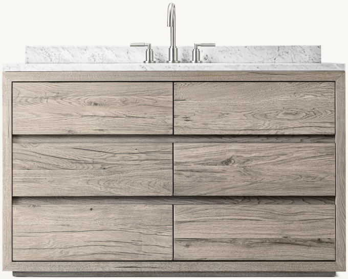 Reclaimed Oak Thin Frame Single Extra-Wide Vanity