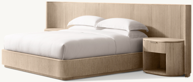 Byron Extended Shelter Bed with Open Nightstands