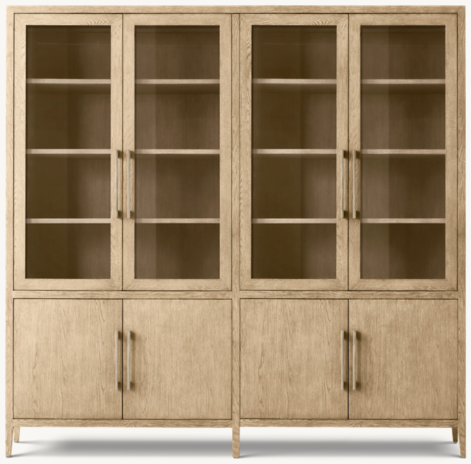 French Contemporary 4-door Glass Sideboard & Hutch 