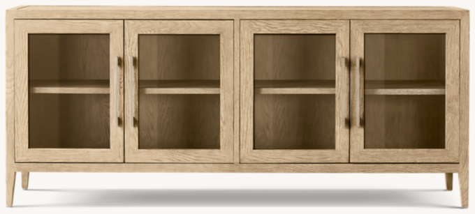 French Contemporary Glass 4-door Sideboard 