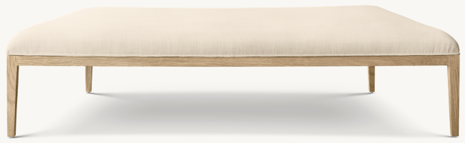 French Contemporary Fabric Square Coffee Ottoman 