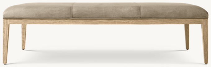 French Contemporary Leather Coffee Ottoman 