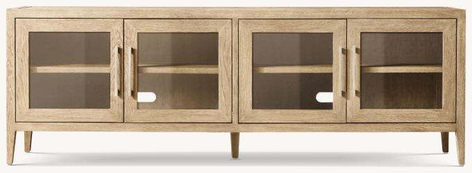 French Contemporary Glass 4-door Media Console 