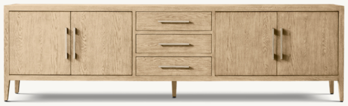 French Contemporary 4-door Media Console With Drawers