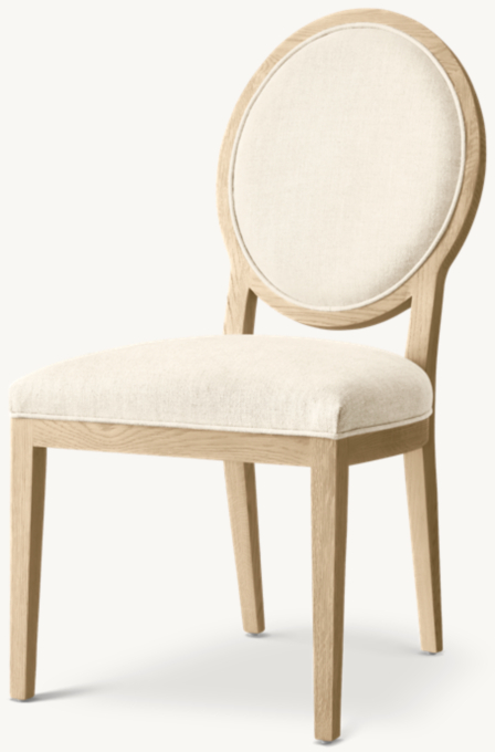 French Contemporary Round Fabric Dining Side Chair