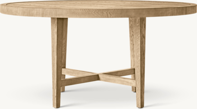 Three Quarter view of French Contemporary Round Dining Table  