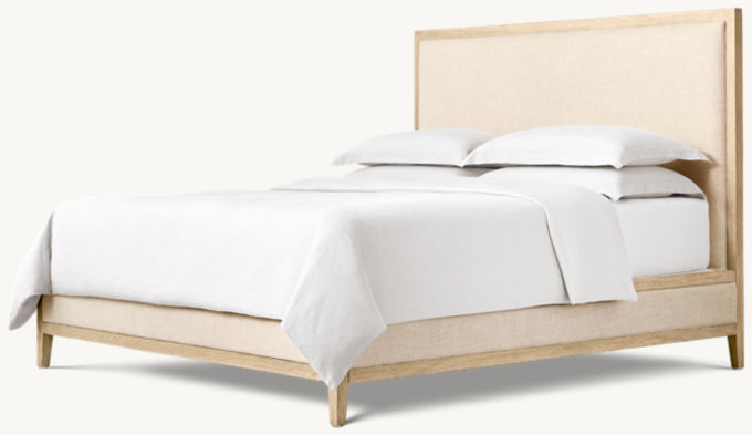 French Contemporary Fabric Panel Bed