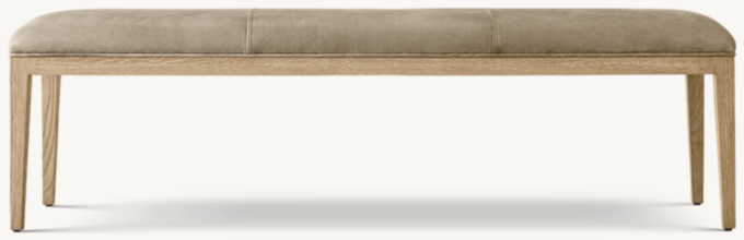 French Contemporary Leather End-of-Bed Bench 