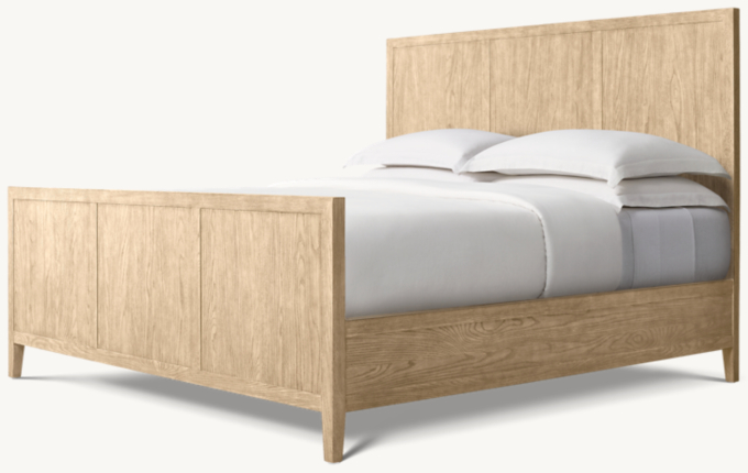 French Contemporary Panel Bed with Footboard