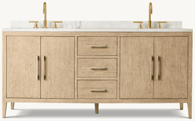 French Contemporary Double Vanity 