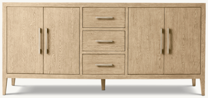 Front view of French Contemporary Double Vanity Base  