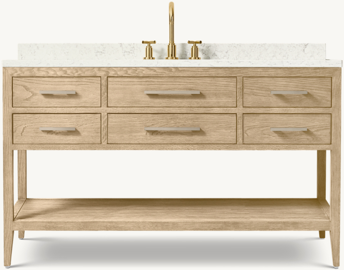 French Contemporary Single Extra-Wide Washstand 