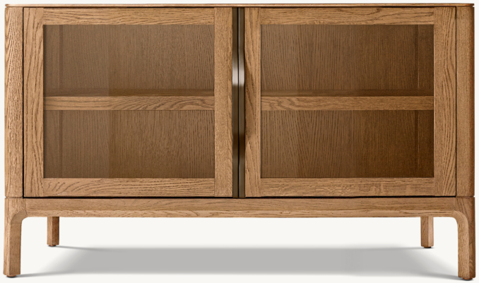 Front view of Padua Glass Double-Door Media Console 