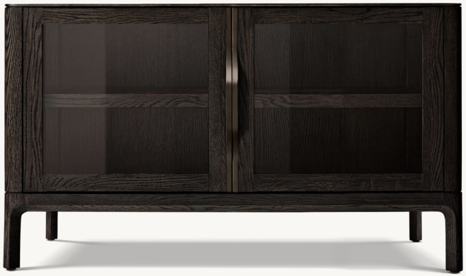 Front view of Padua Glass Double-Door Media Console 