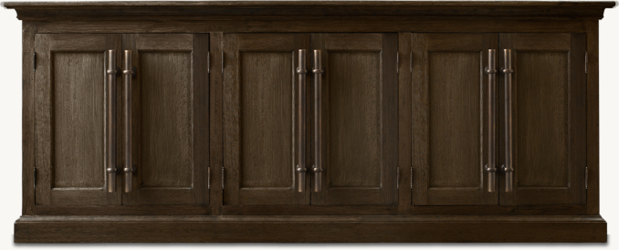 古代？ 十手 鉄製 アンティーク レトロ レプリカ？ 20th C. English Brass Bar Pull 6-Door Sideboard | RH