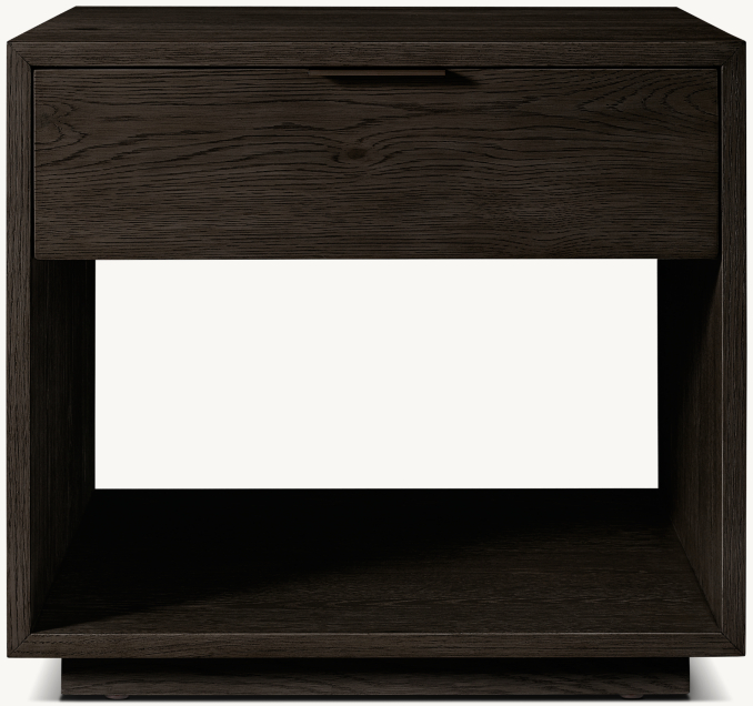 Vue de Face - Montecito - Table D'Appoint Carrée Avec Tiroir - Chêne Noir