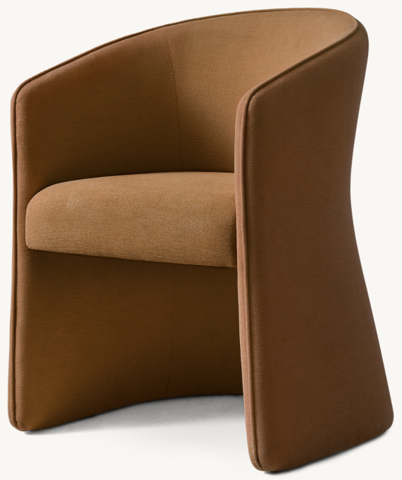Gia Open-Back Fabric Dining Armchair | RH