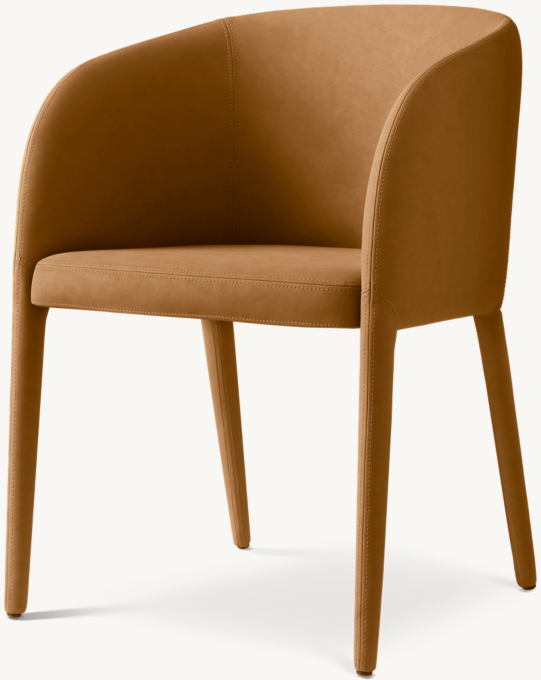 Nicola Barrelback Vegan Leather Dining Armchair