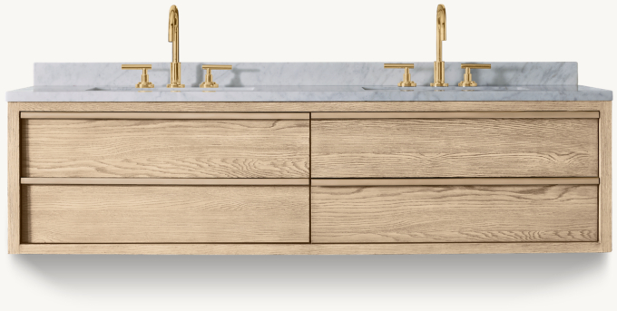 Bezier Double Floating Vanity